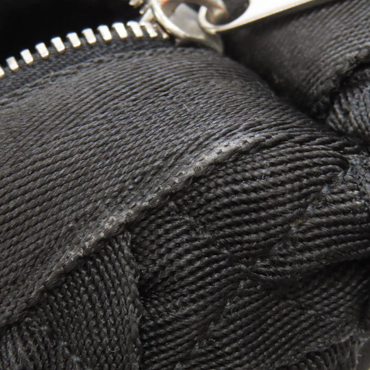 BOTTEGAVENETA Shoulder Bag canvas black INTRECCIATO Women Used Authentic