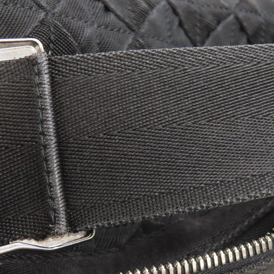 BOTTEGAVENETA Shoulder Bag canvas black INTRECCIATO Women Used Authentic