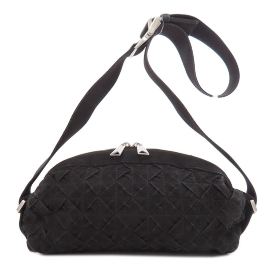 BOTTEGAVENETA Shoulder Bag canvas black INTRECCIATO Women Used Authentic