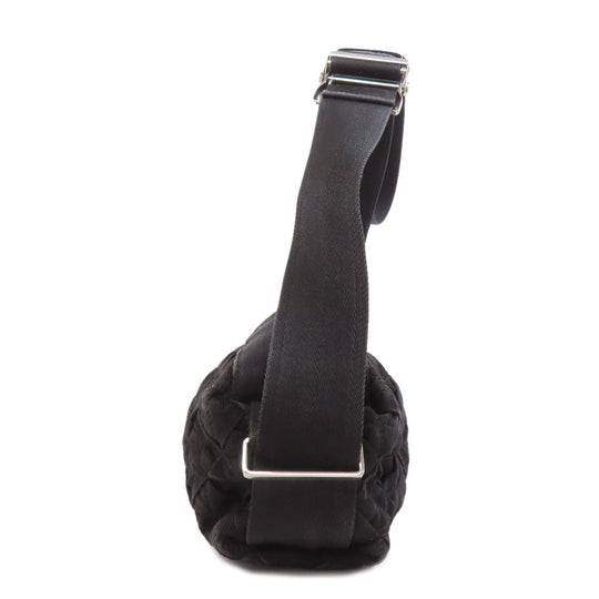 BOTTEGAVENETA Shoulder Bag canvas black INTRECCIATO Women Used Authentic