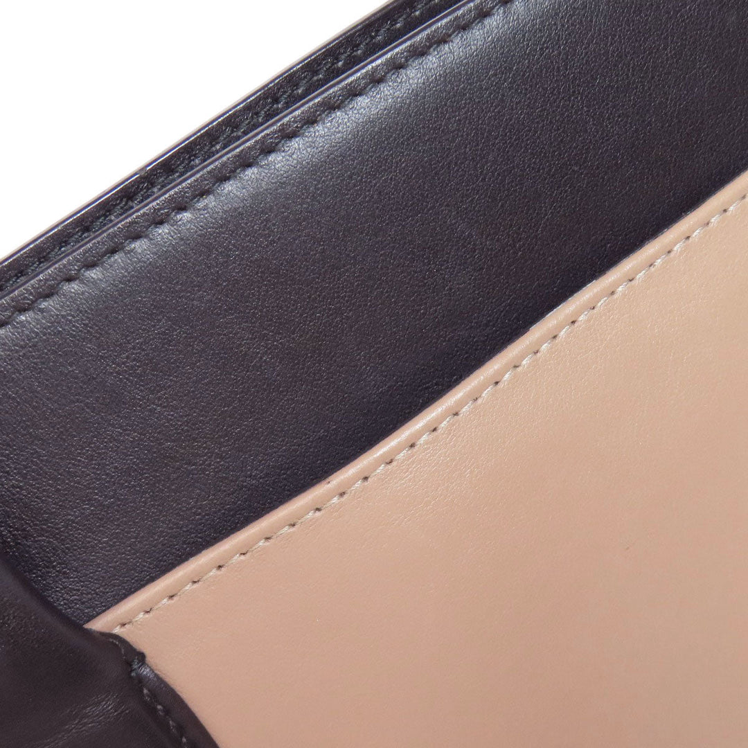 BVLGARI Tote Bag leather beige 2WAY Women Used Authentic