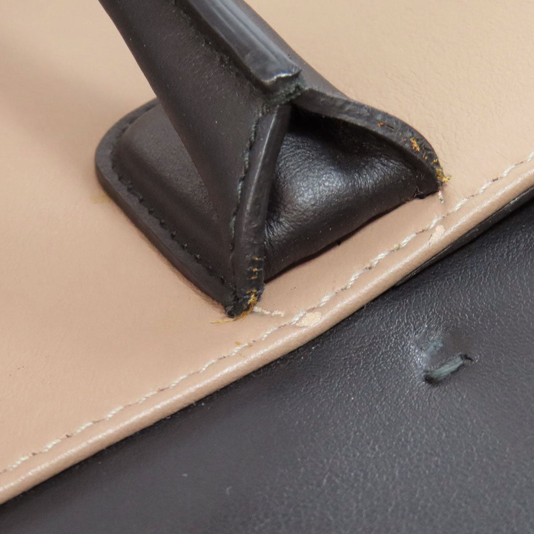 BVLGARI Tote Bag leather beige 2WAY Women Used Authentic