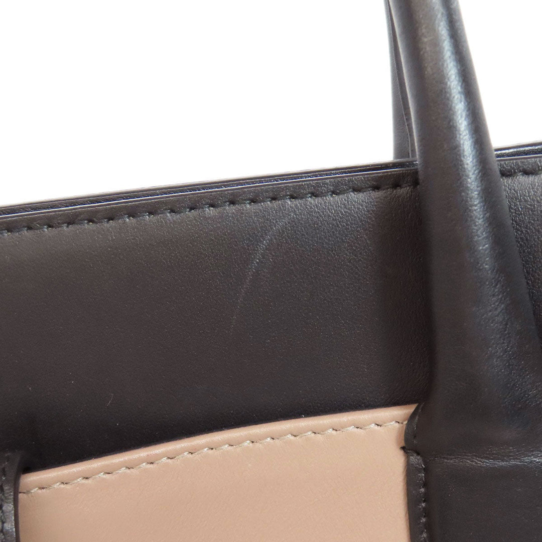 BVLGARI Tote Bag leather beige 2WAY Women Used Authentic