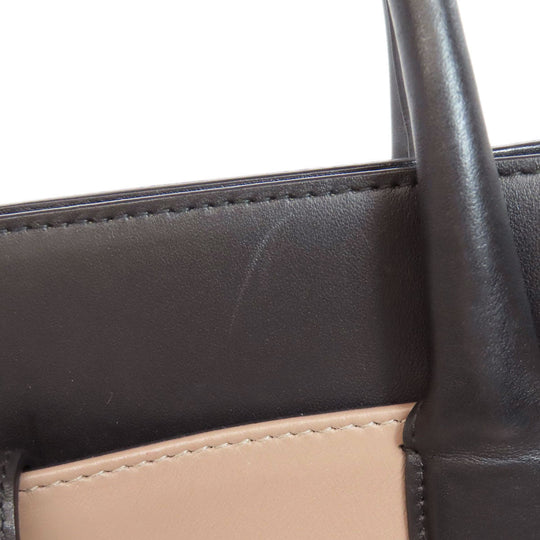 BVLGARI Tote Bag leather beige 2WAY Women Used Authentic