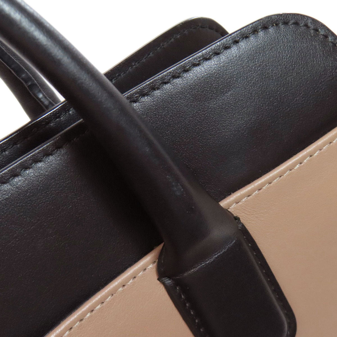 BVLGARI Tote Bag leather beige 2WAY Women Used Authentic