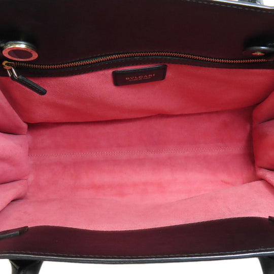 BVLGARI Tote Bag leather beige 2WAY Women Used Authentic