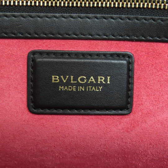 BVLGARI Tote Bag leather beige 2WAY Women Used Authentic