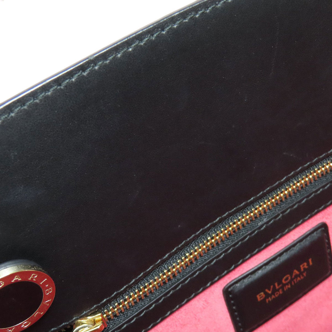 BVLGARI Tote Bag leather beige 2WAY Women Used Authentic