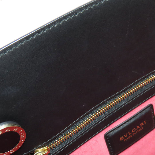 BVLGARI Tote Bag leather beige 2WAY Women Used Authentic