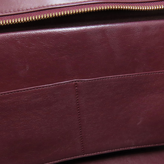CELINE Handbag leather Red Trapeze 2WAY Women Used Authentic