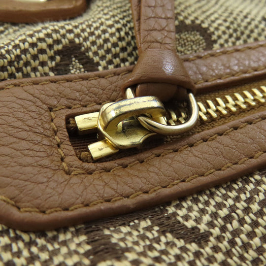 BVLGARI Handbag canvas Brown Logo mania Women Used Authentic