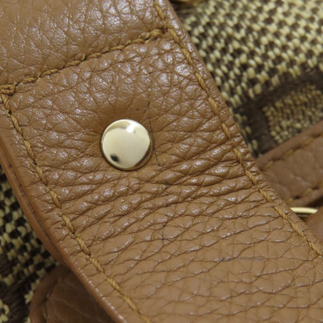 BVLGARI Handbag canvas Brown Logo mania Women Used Authentic