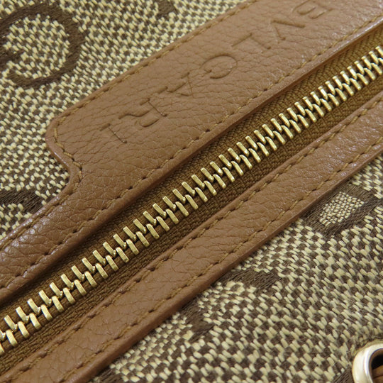 BVLGARI Handbag canvas Brown Logo mania Women Used Authentic