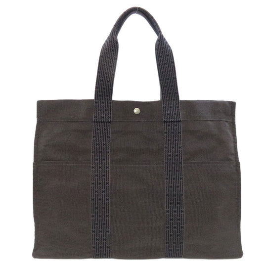 HERMES Tote Bag canvas gray Her Line GM Women Used Authentic