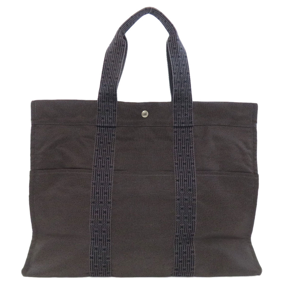 HERMES Tote Bag canvas gray Her Line GM Women Used Authentic