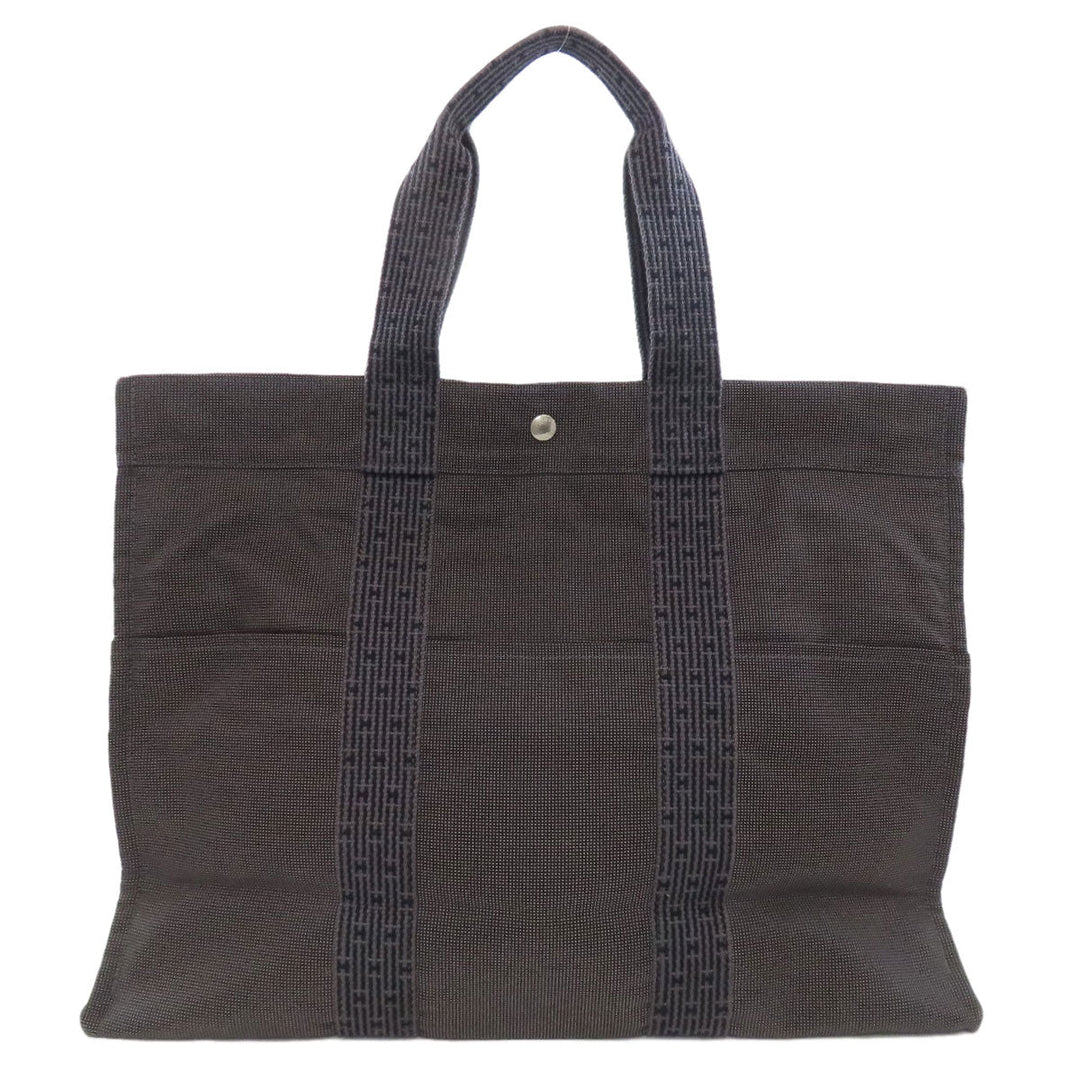 HERMES Tote Bag canvas gray Her Line GM Women Used Authentic