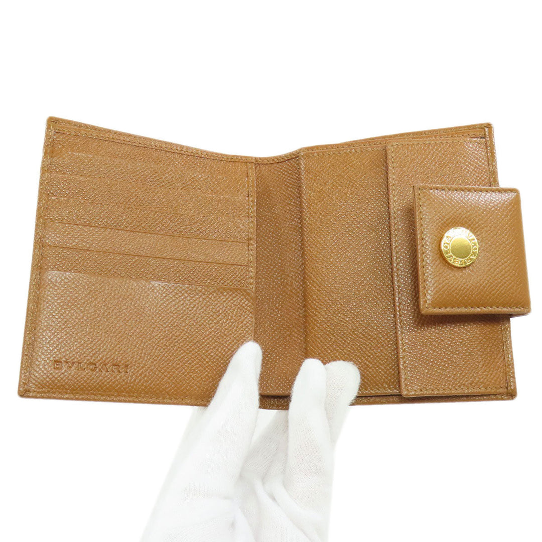 BVLGARI Bifold Wallet leather Brown Bulgari Bulgari