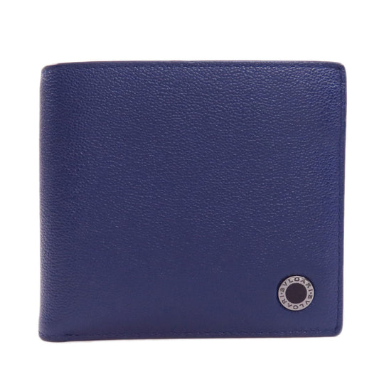 BVLGARI Bifold Wallet leather blue Bulgari Bulgari Women(Unisex) Used Authentic