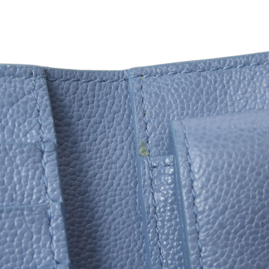 BVLGARI Bifold Wallet leather blue Bulgari Bulgari Women(Unisex) Used Authentic