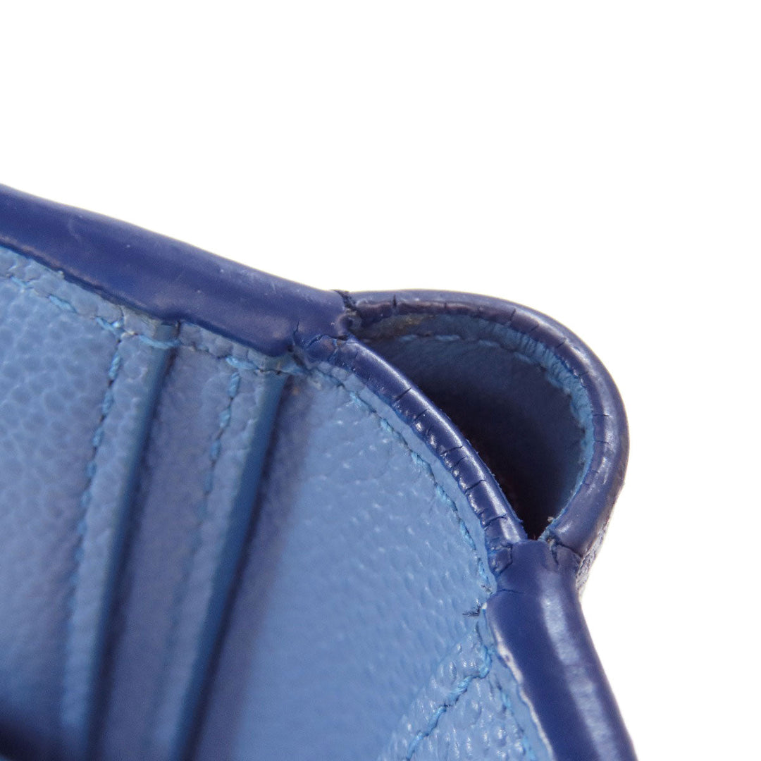 BVLGARI Bifold Wallet leather blue Bulgari Bulgari Women(Unisex) Used Authentic