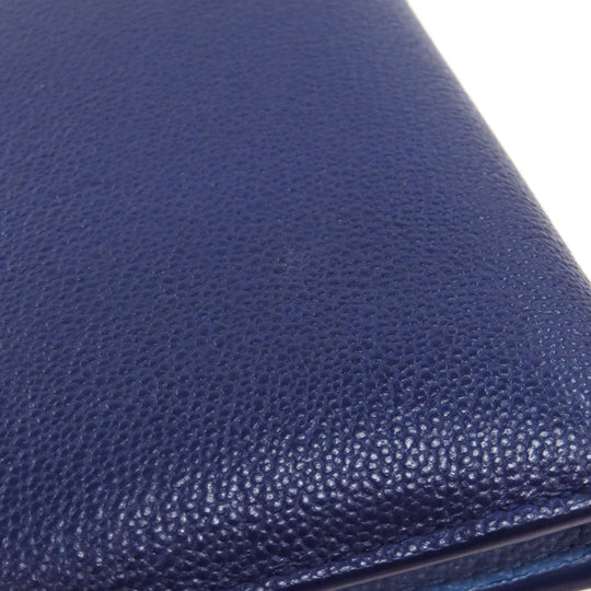 BVLGARI Bifold Wallet leather blue Bulgari Bulgari Women(Unisex) Used Authentic