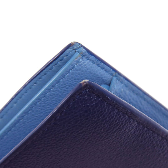 BVLGARI Bifold Wallet leather blue Bulgari Bulgari Women(Unisex) Used Authentic