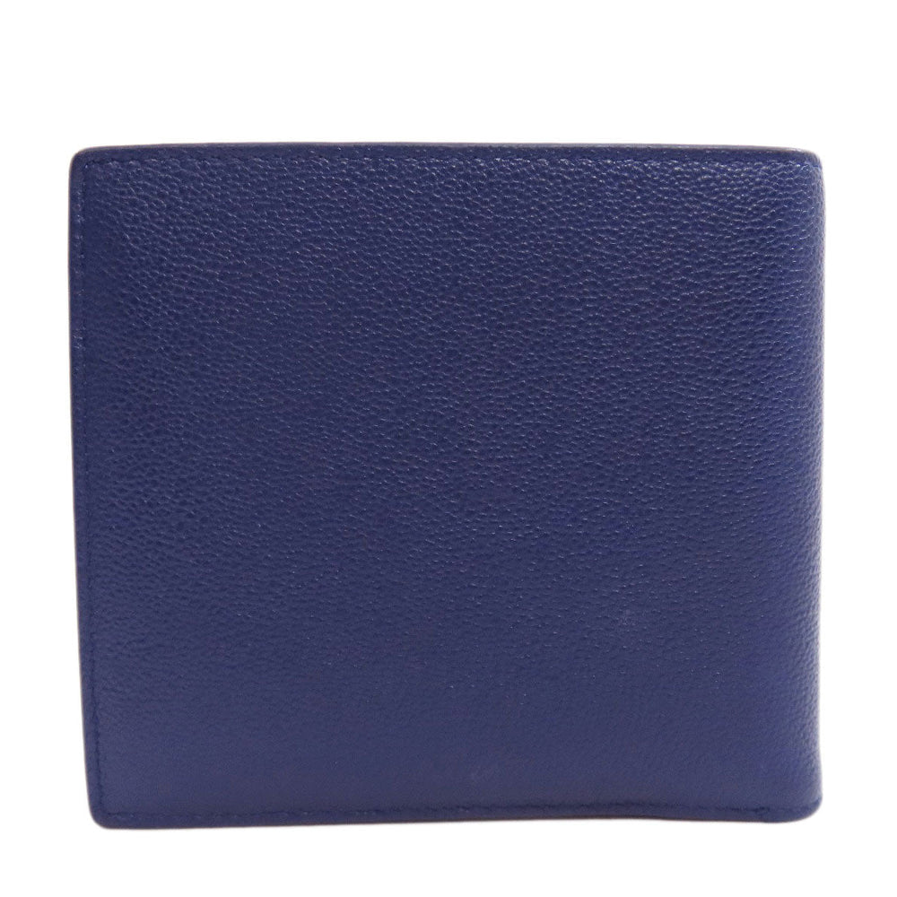 BVLGARI Bifold Wallet leather blue Bulgari Bulgari Women(Unisex) Used Authentic