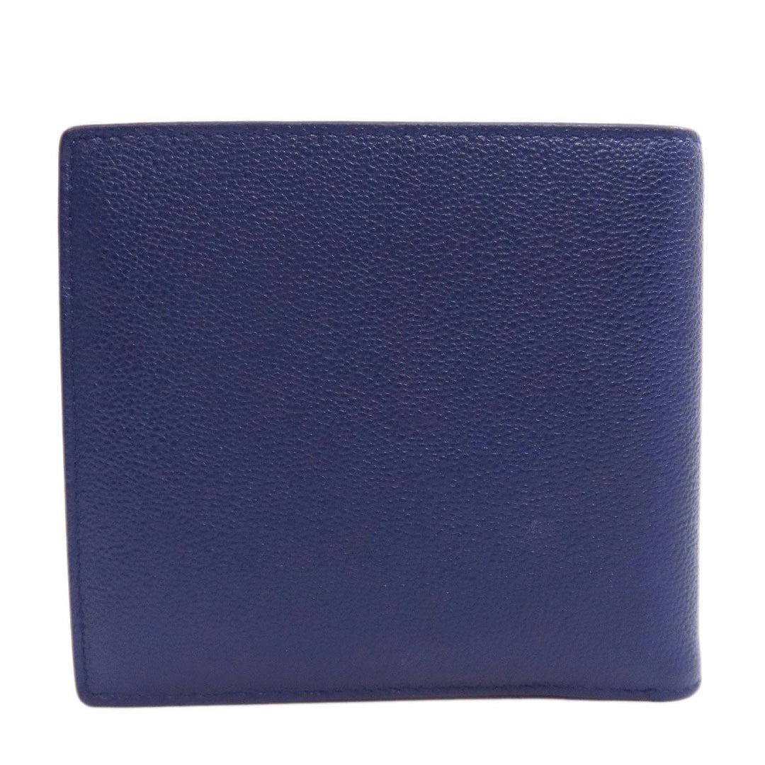 BVLGARI Bifold Wallet leather blue Bulgari Bulgari Women(Unisex) Used Authentic
