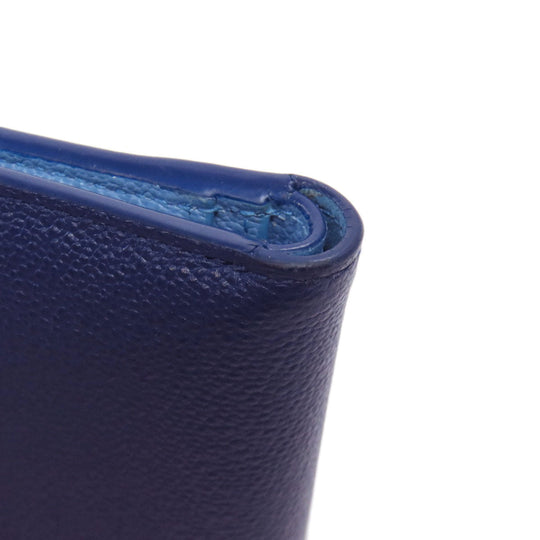 BVLGARI Bifold Wallet leather blue Bulgari Bulgari Women(Unisex) Used Authentic