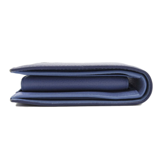 BVLGARI Bifold Wallet leather blue Bulgari Bulgari Women(Unisex) Used Authentic