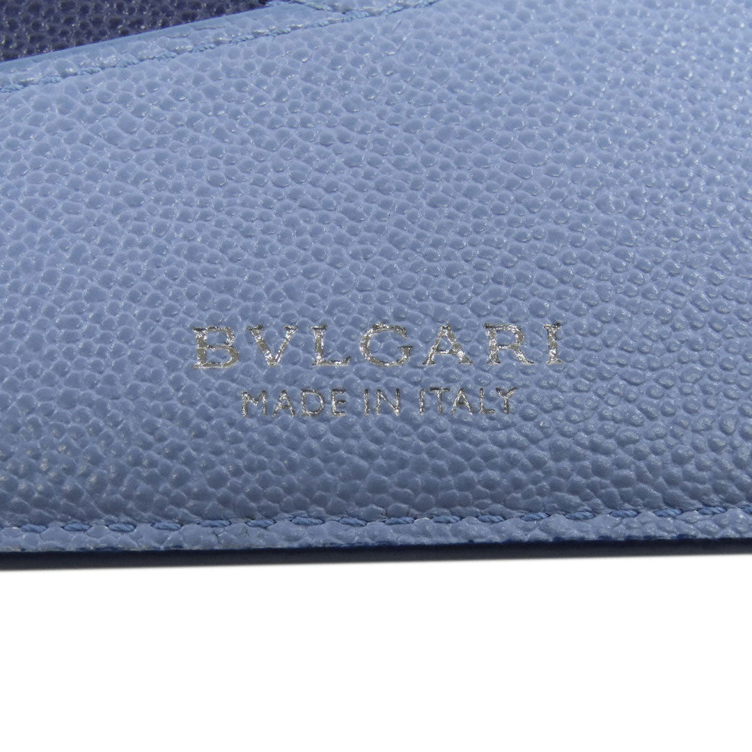 BVLGARI Bifold Wallet leather blue Bulgari Bulgari Women(Unisex) Used Authentic