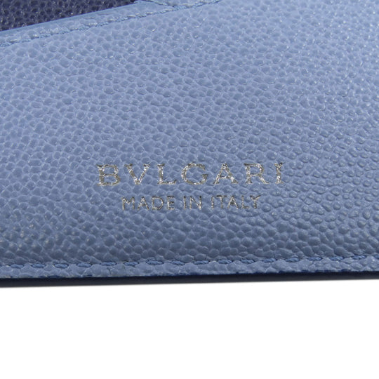 BVLGARI Bifold Wallet leather blue Bulgari Bulgari Women(Unisex) Used Authentic