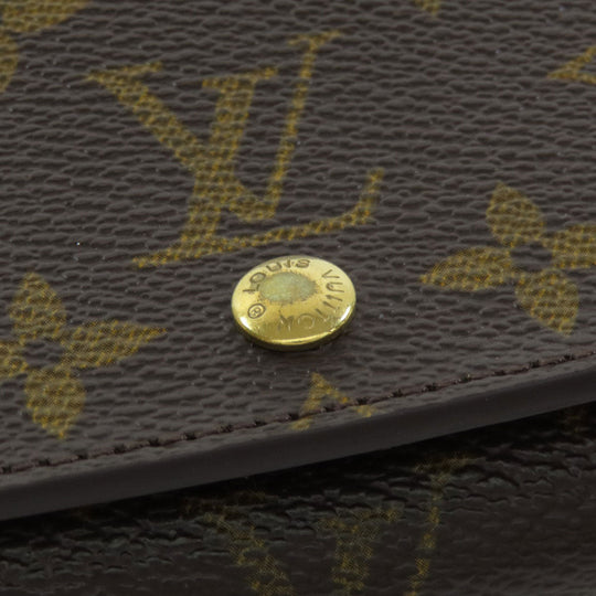 LOUIS VUITTON Bifold Wallet M61730 Monogram canvas Brown Portonet Bie Tresol Women Used Authentic