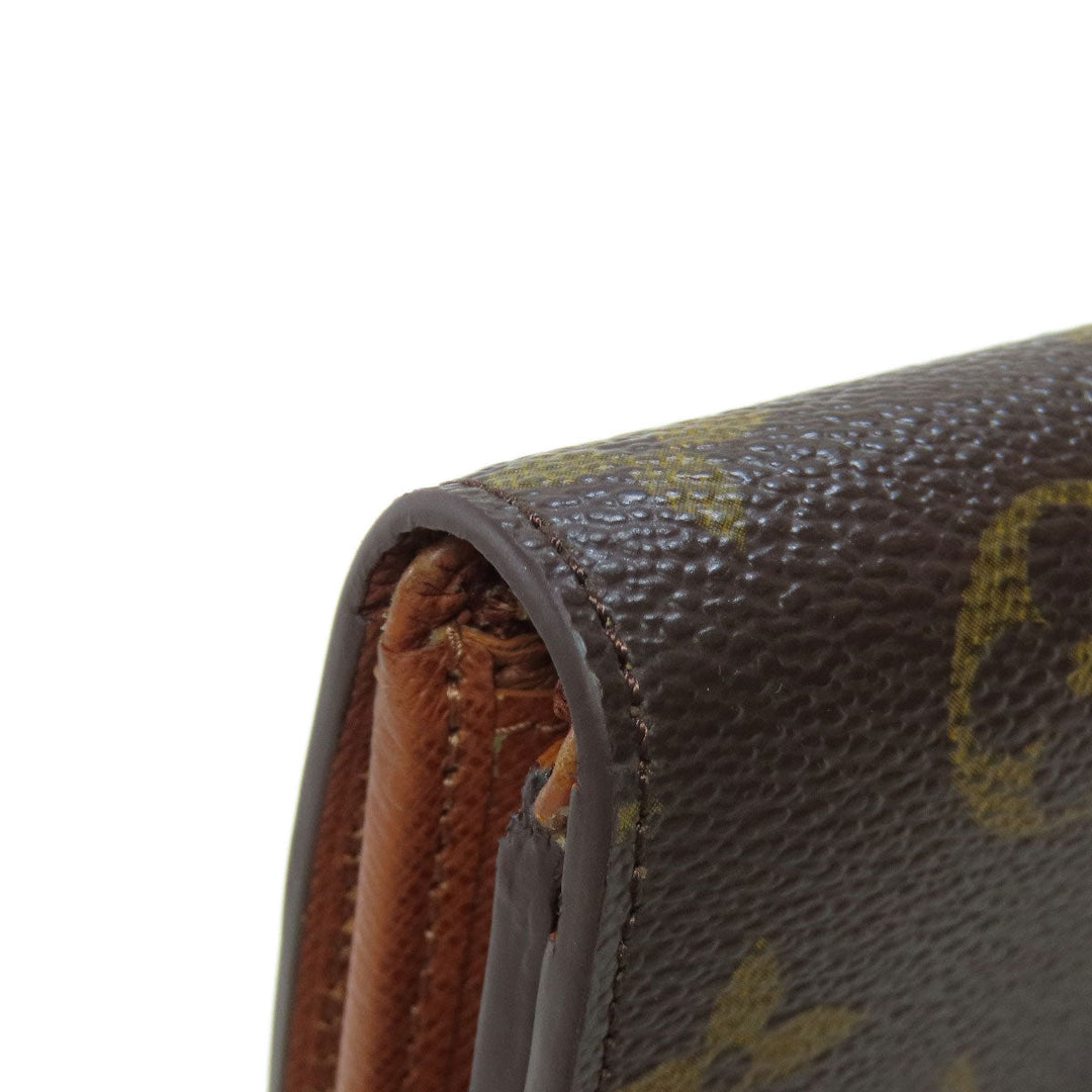 LOUIS VUITTON Bifold Wallet M61730 Monogram canvas Brown Portonet Bie Tresol Women Used Authentic
