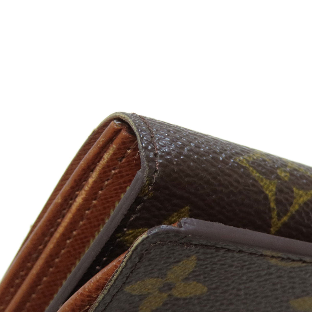 LOUIS VUITTON Bifold Wallet M61730 Monogram canvas Brown Portonet Bie Tresol Women Used Authentic