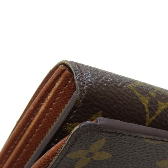 LOUIS VUITTON Bifold Wallet M61730 Monogram canvas Brown Portonet Bie Tresol Women Used Authentic