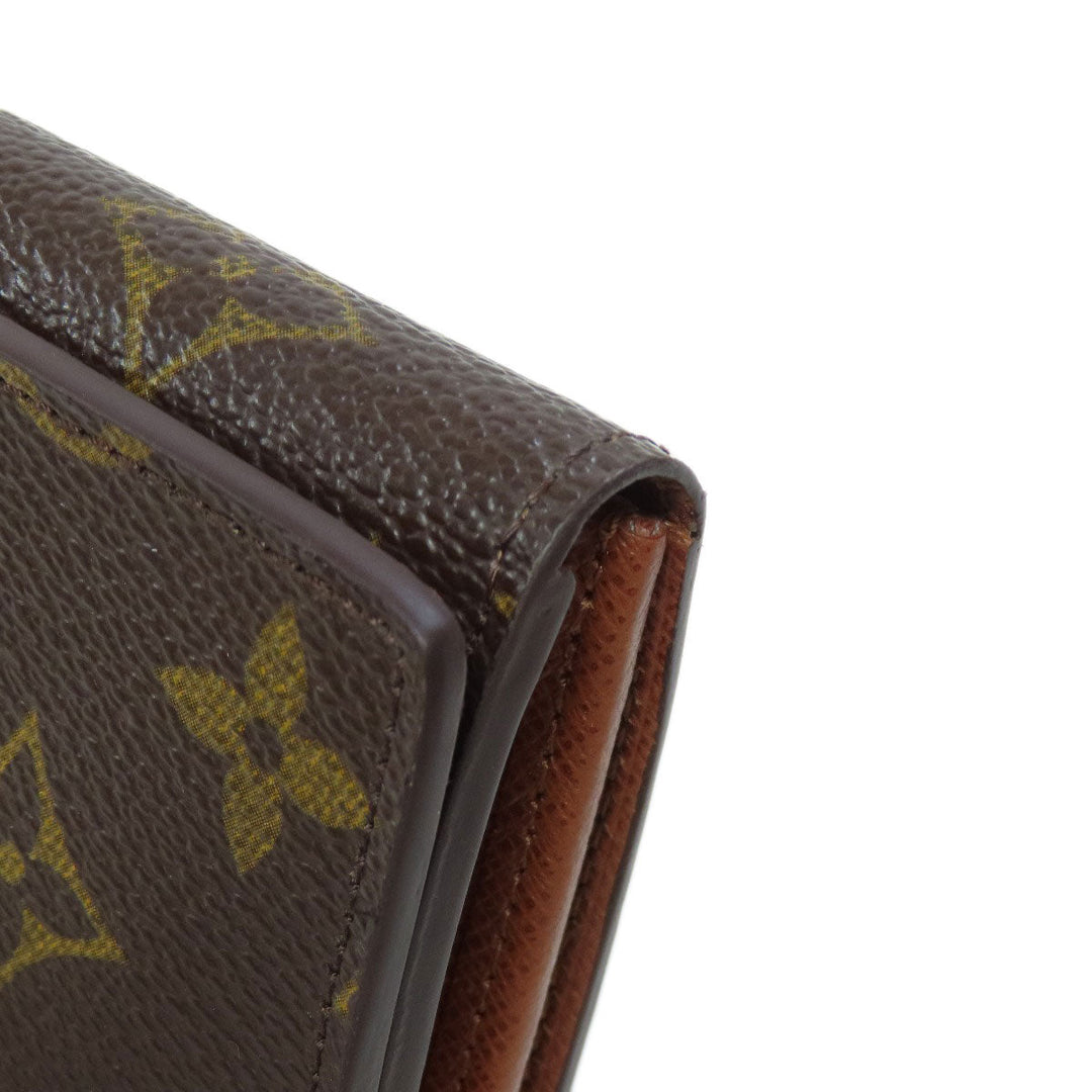 LOUIS VUITTON Bifold Wallet M61730 Monogram canvas Brown Portonet Bie Tresol Women Used Authentic