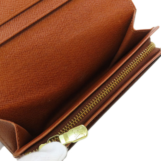 LOUIS VUITTON Bifold Wallet M61730 Monogram canvas Brown Portonet Bie Tresol Women Used Authentic