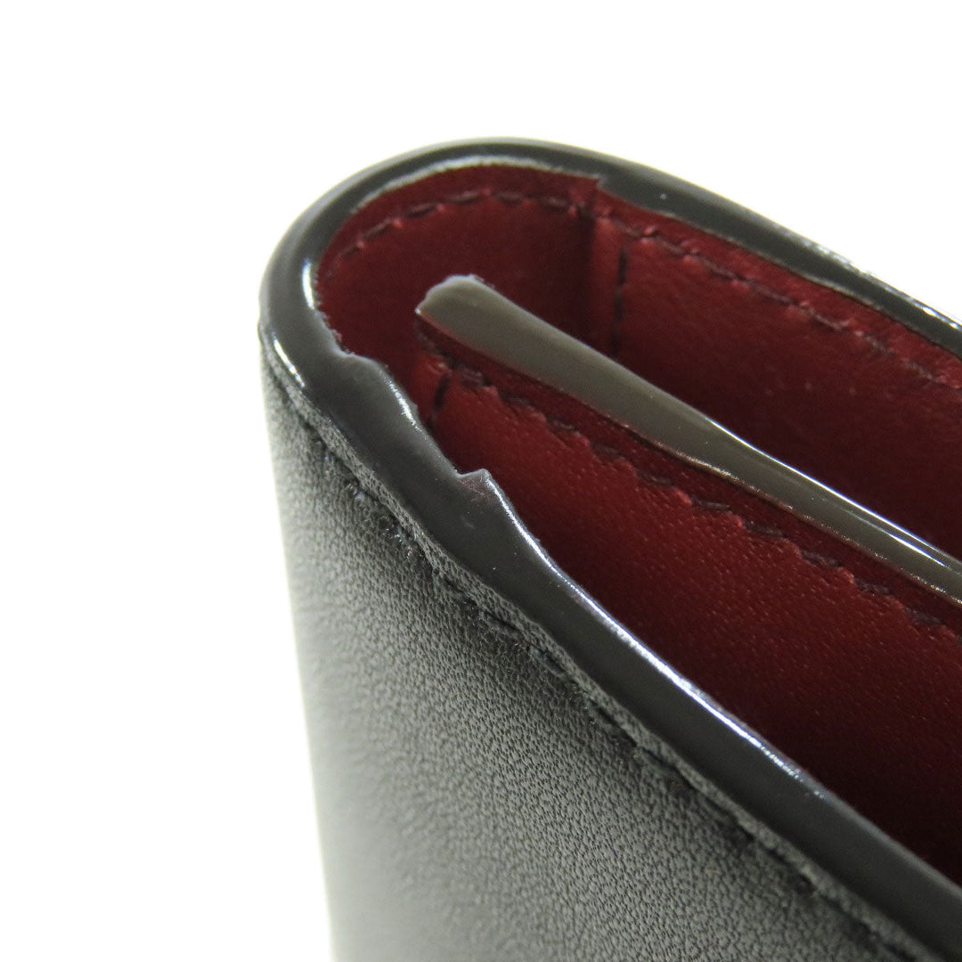BALLY Long Wallet Purse leather black Barry Stripe mens Used Authentic