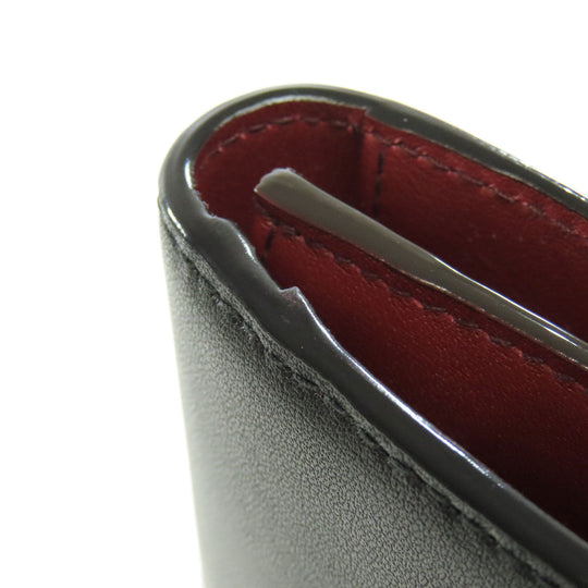BALLY Long Wallet Purse leather black Barry Stripe mens Used Authentic