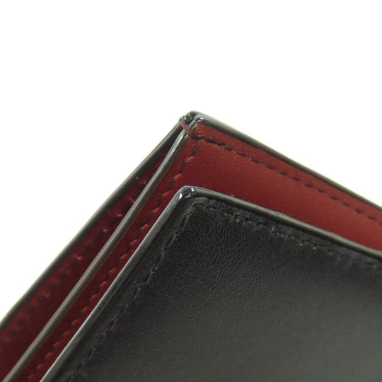 BALLY Long Wallet Purse leather black Barry Stripe mens Used Authentic