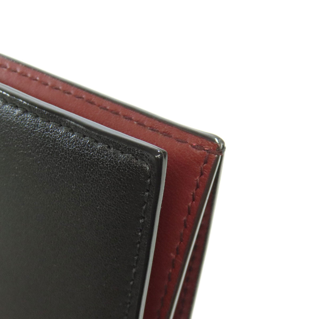 BALLY Long Wallet Purse leather black Barry Stripe mens Used Authentic