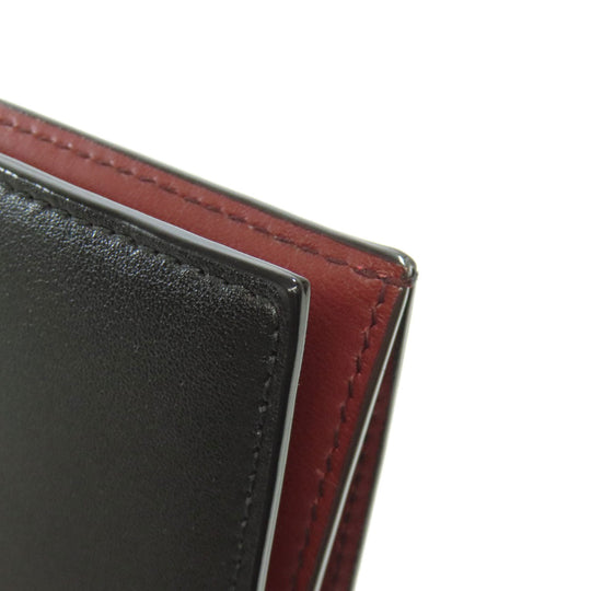 BALLY Long Wallet Purse leather black Barry Stripe mens Used Authentic