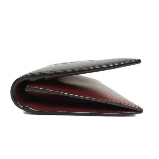 BALLY Long Wallet Purse leather black Barry Stripe mens Used Authentic