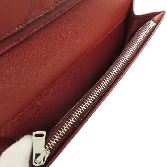 BALLY Long Wallet Purse leather black Barry Stripe mens Used Authentic