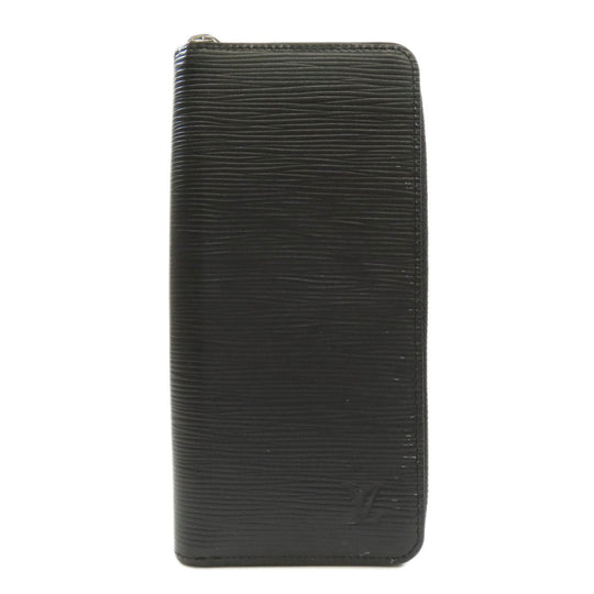 LOUIS VUITTON Long Wallet Purse M60965 Epi black Zippy wallet Vertical mens Used Authentic