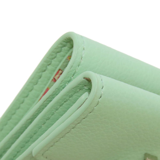 LOUIS VUITTON Bifold Wallet M81885 Calfskin green Portefeuille Rockmini Women Used Authentic