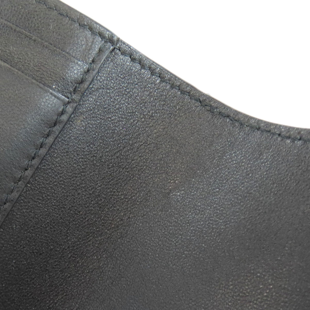 Christian Dior Bifold Wallet Calfskin black saddle lotus wallet Women Used Authentic