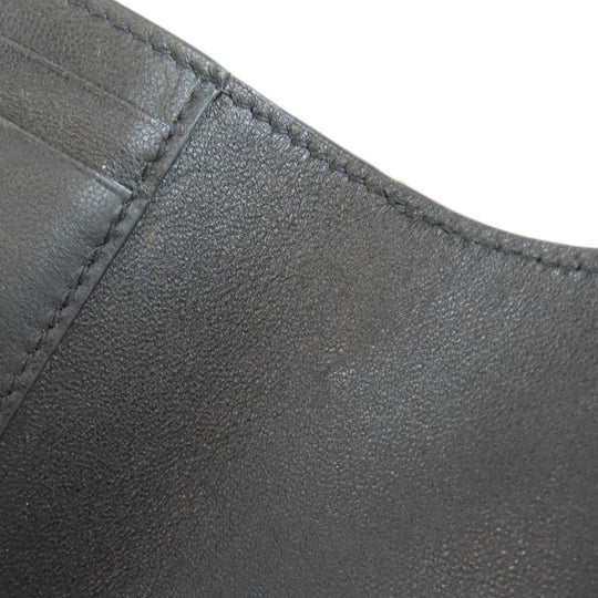 Christian Dior Bifold Wallet Calfskin black saddle lotus wallet Women Used Authentic