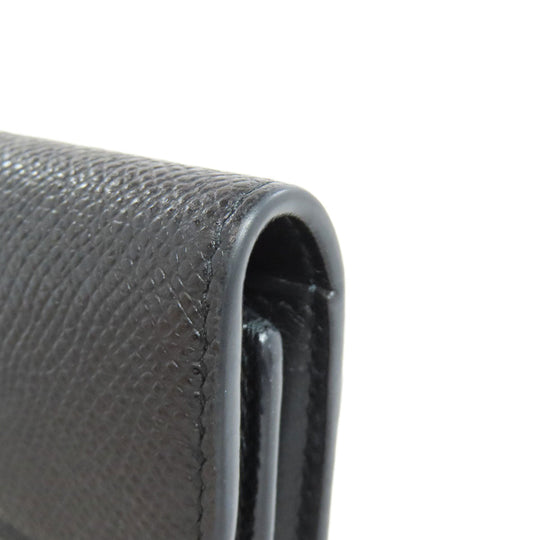 Christian Dior Bifold Wallet Calfskin black saddle lotus wallet Women Used Authentic
